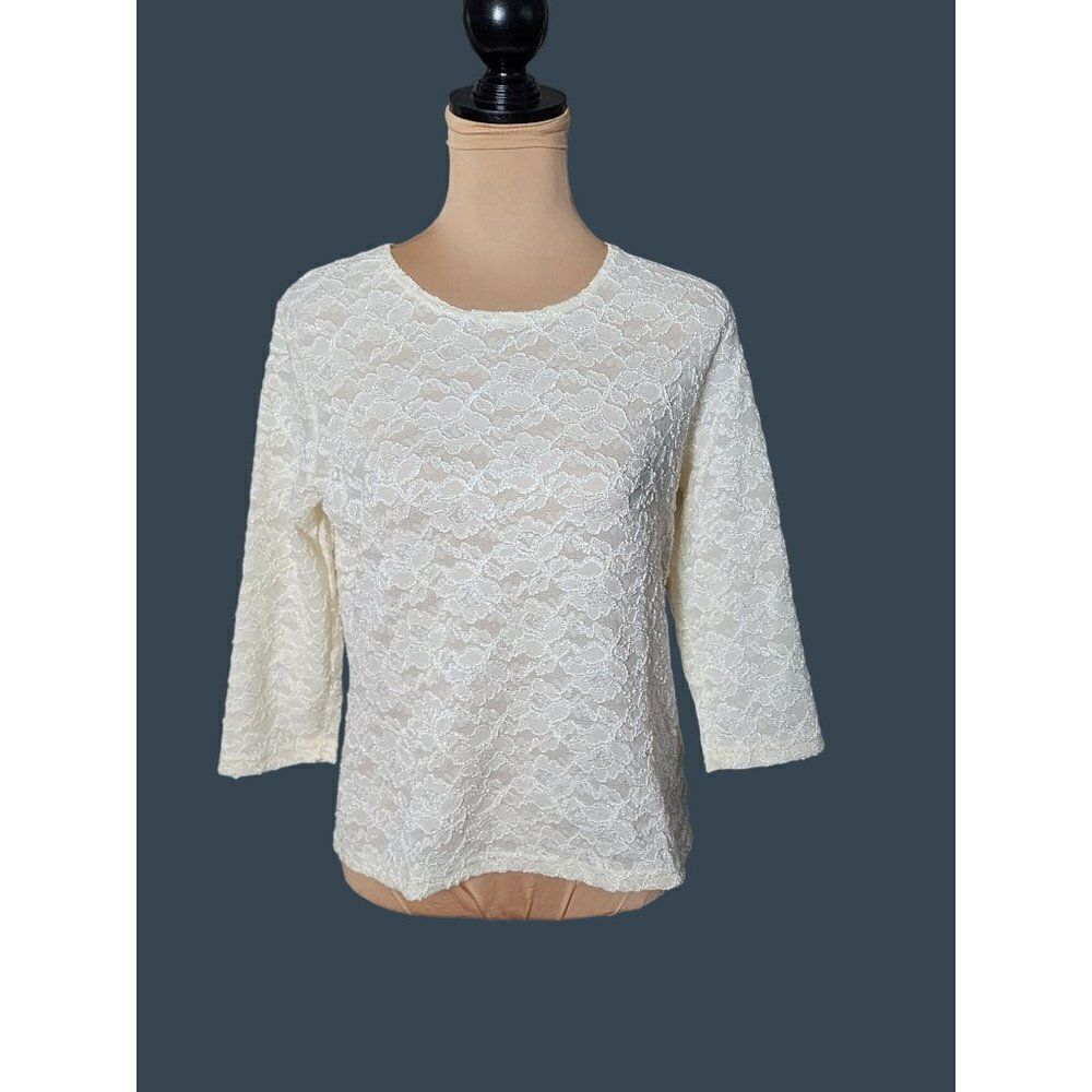George Lace Ivory Women's Top in Medium